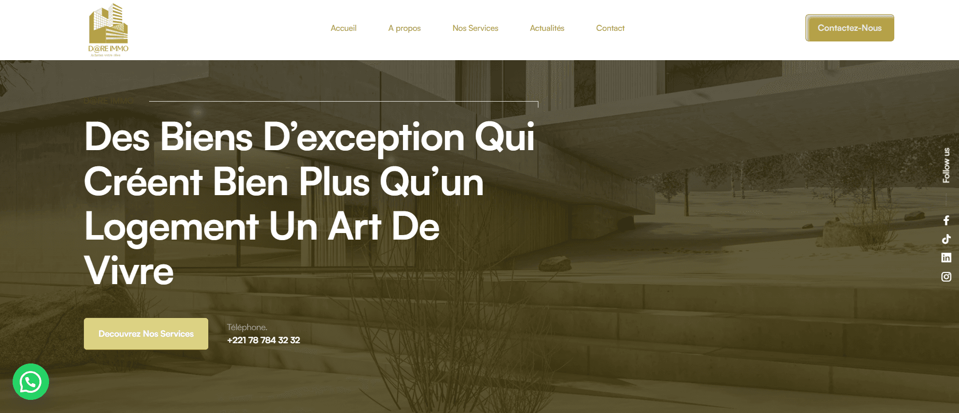 D@RE IMMO — Site Immobilier de Luxe à Dakar