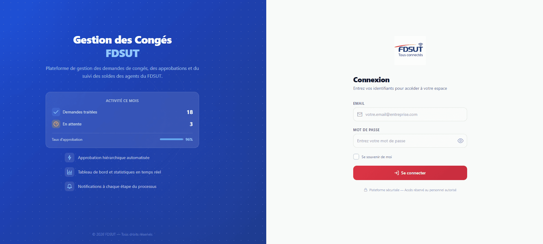 Système de Gestion des Congés — FDSUT
